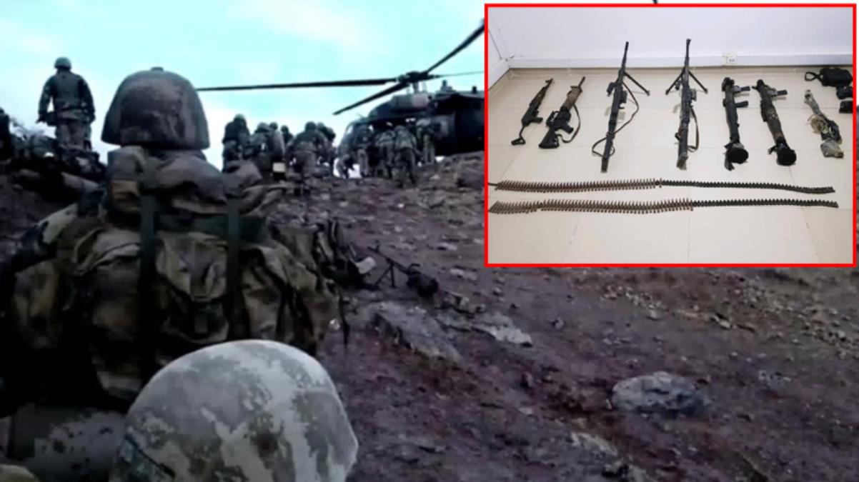 PKK’nın 13 vatandaşımızı şehit ettiği mağarada çok sayıda silah ve mühimmat ele geçirildi
