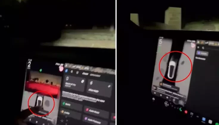 Tesla model aracıyla mezarlığa giren Türk vatandaşı, ekranda beliren uyarıyla şoke oldu
